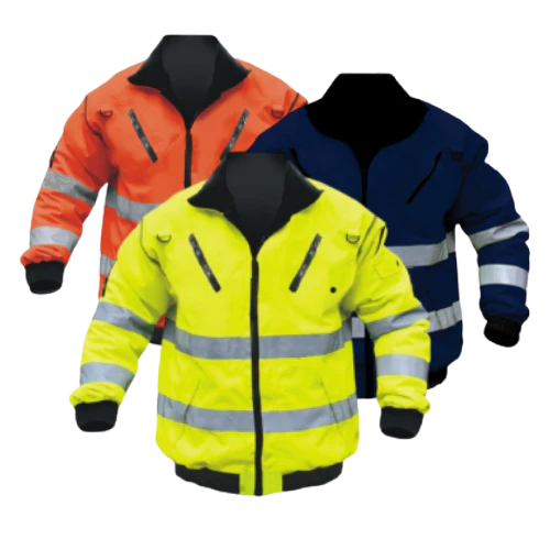 Pioneer Hi-Viz Reflective Bunny/Bomber Jacket c/w Zip-Off Sleeves